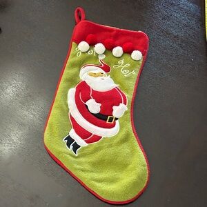 Festive Santa Christmas Stocking - Red and Green